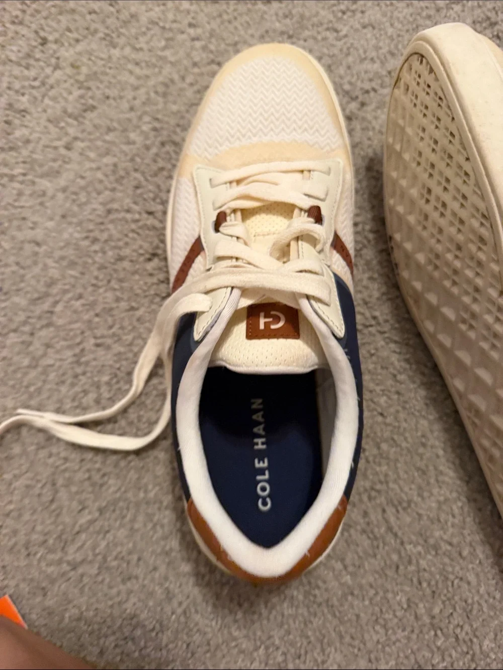 Cole Haan Cream, Navy & Brown Men’s Lightweight Sneakers